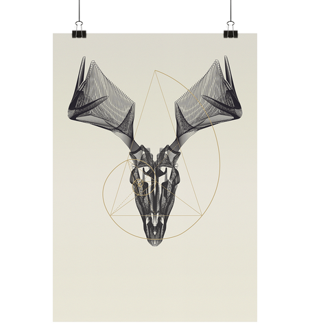 Illustration Animal Skullz - Stag - Poster
